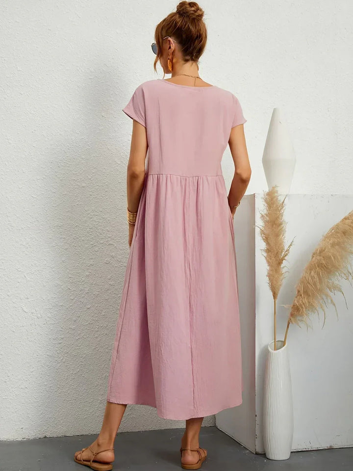 Gabrielle — Robe midi fluide élégance intemporelle