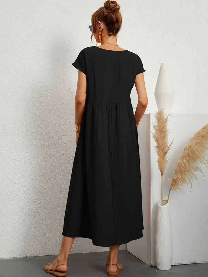 Gabrielle — Robe midi fluide élégance intemporelle
