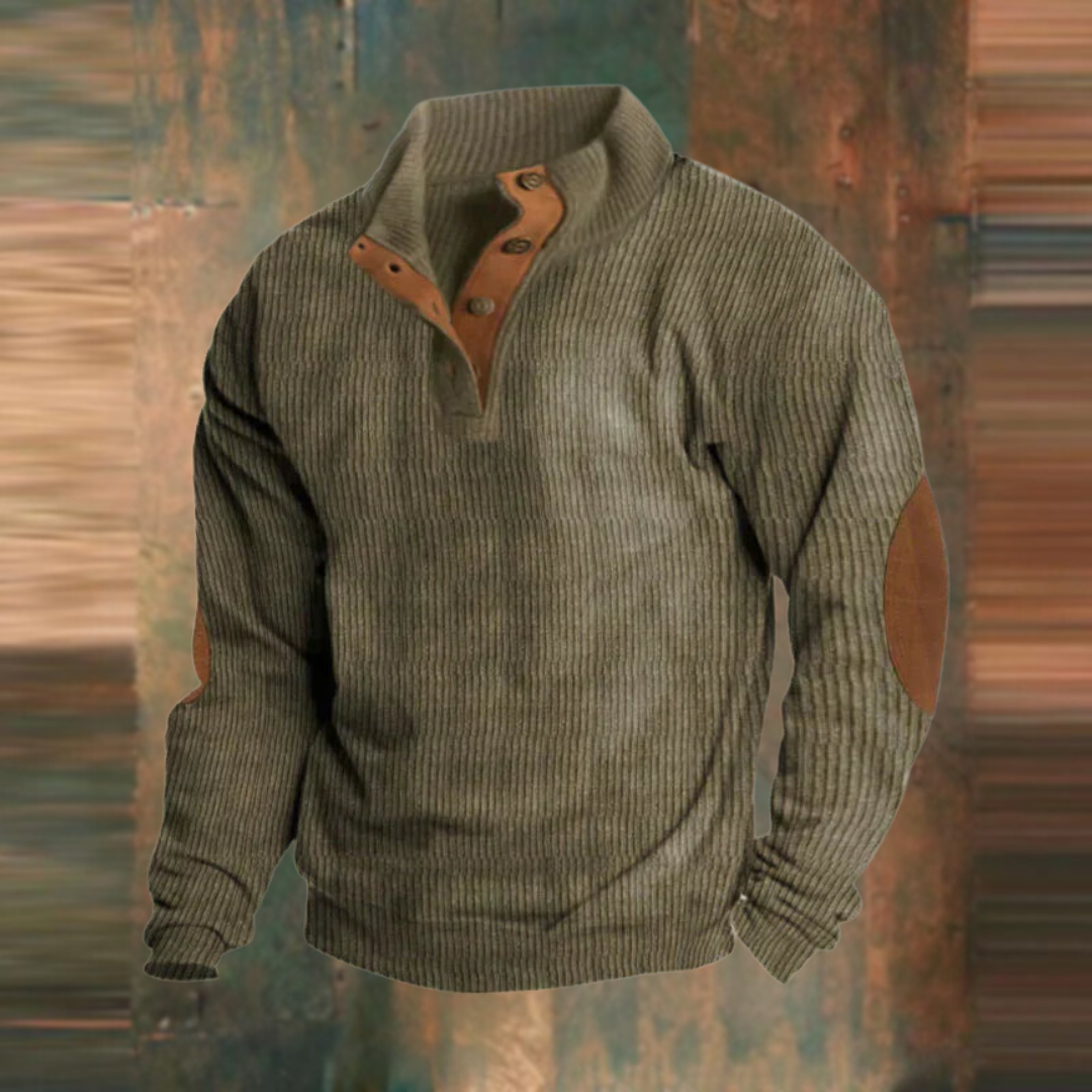 Sweat-shirt décontracté à col montant et manches longues