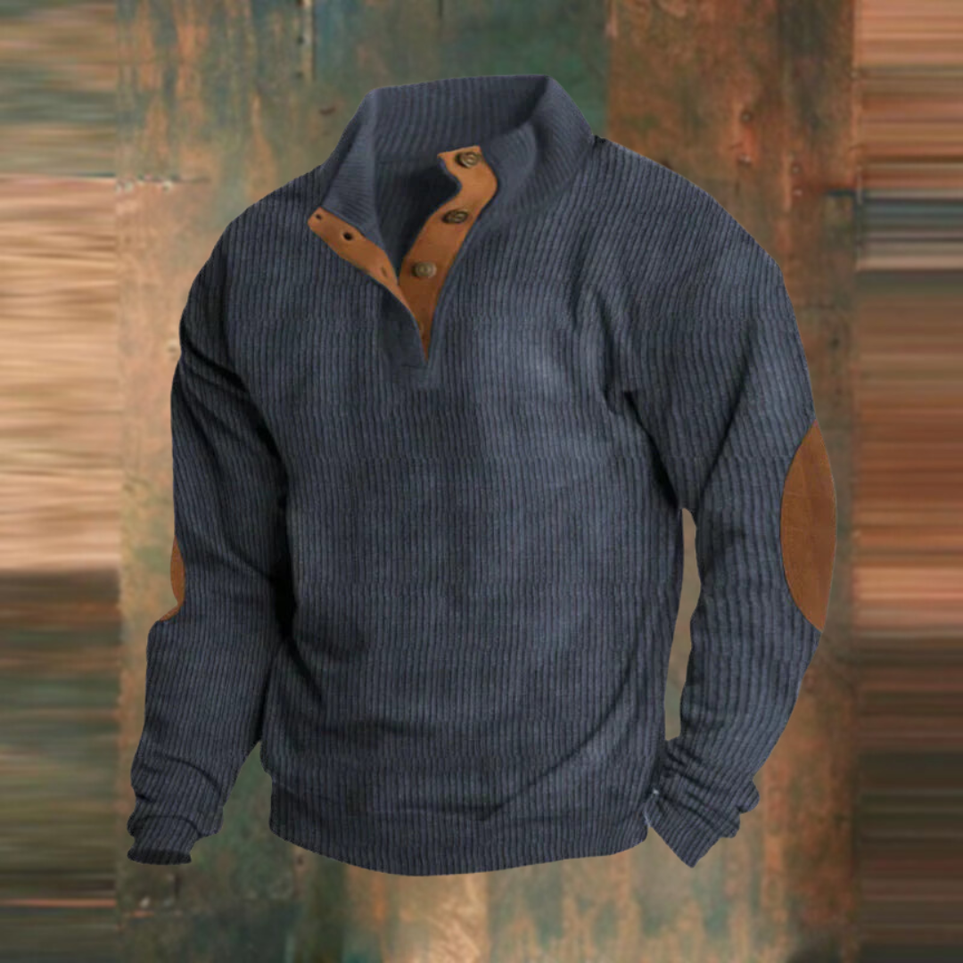 Sweat-shirt décontracté à col montant et manches longues