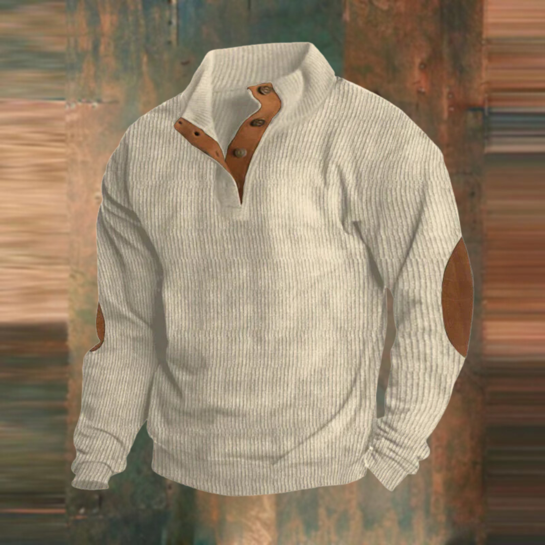 Sweat-shirt décontracté à col montant et manches longues