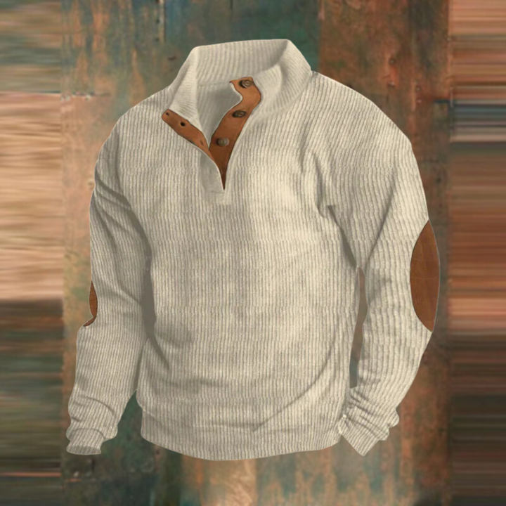 Sweat-shirt décontracté à col montant et manches longues