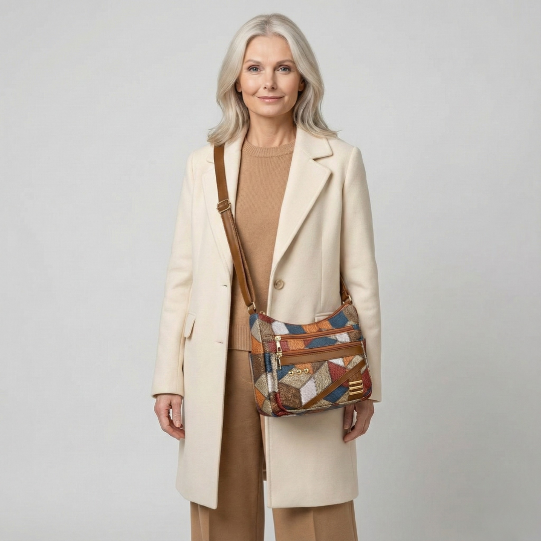 Maria – Patchwork Vegan Leather Shoulder Bag