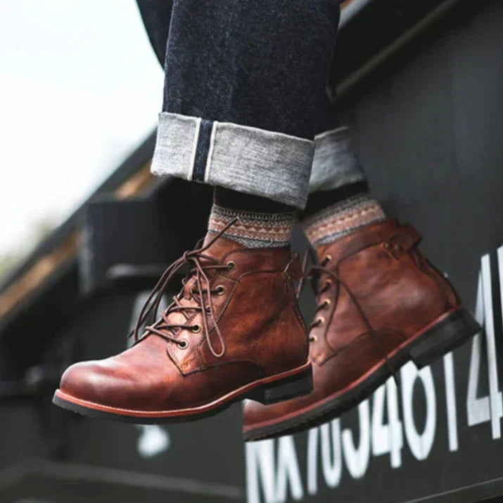 Fanum | Bottes pour Homme à Bout Rond Rétro