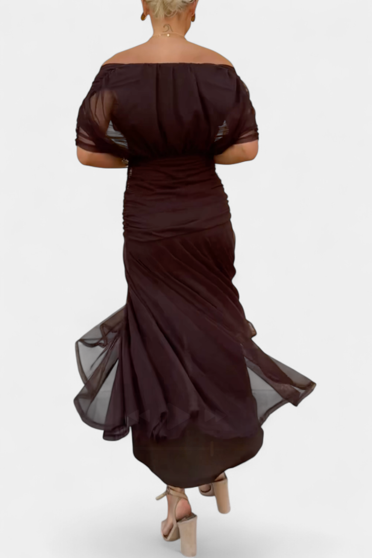 Flora™ - Long Floral V Neck Dress