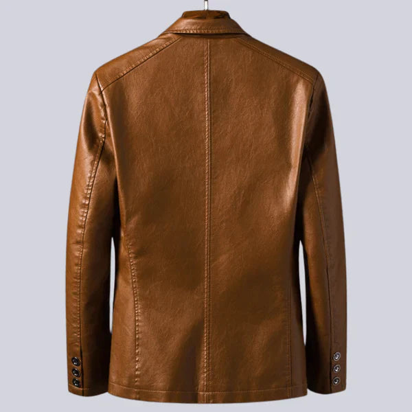 Veste en simili cuir léger pour homme avec doublure en coton