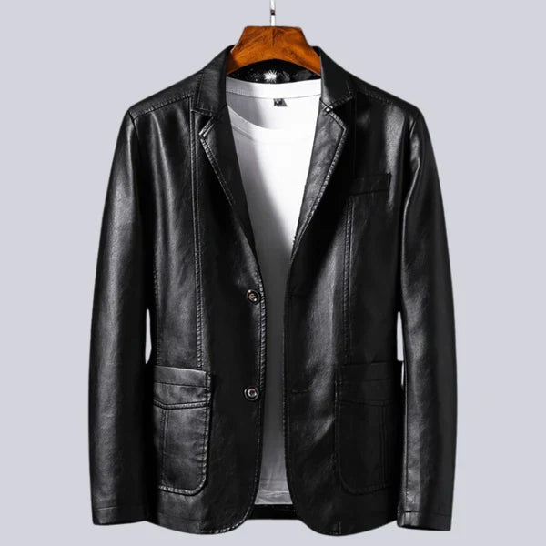 Veste en simili cuir léger pour homme avec doublure en coton