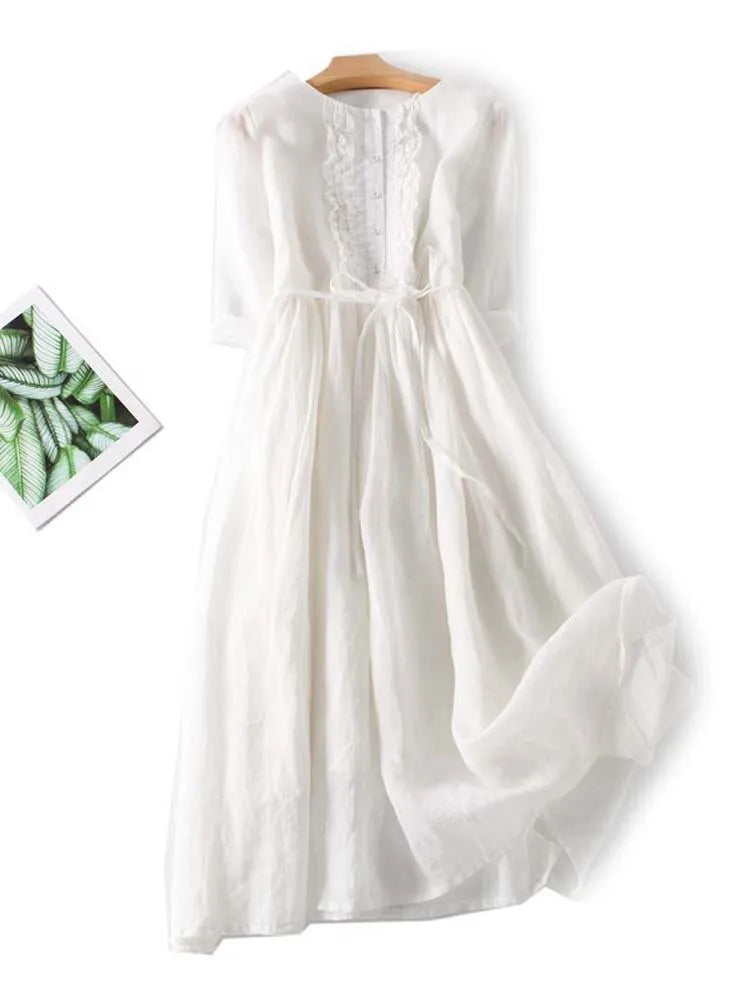 Laureen | Stylish Linen-Look Dress
