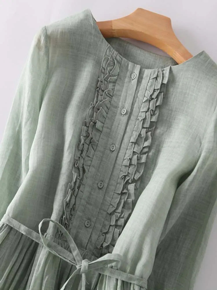 Laureen | Stylish Linen-Look Dress