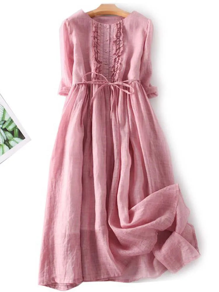 Laureen | Stylish Linen-Look Dress
