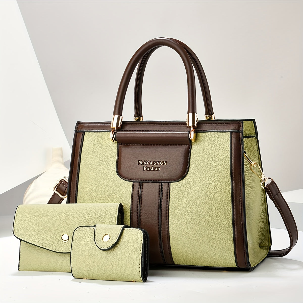 Luna - Elegant 3-Piece Vegan Leather Bag Set