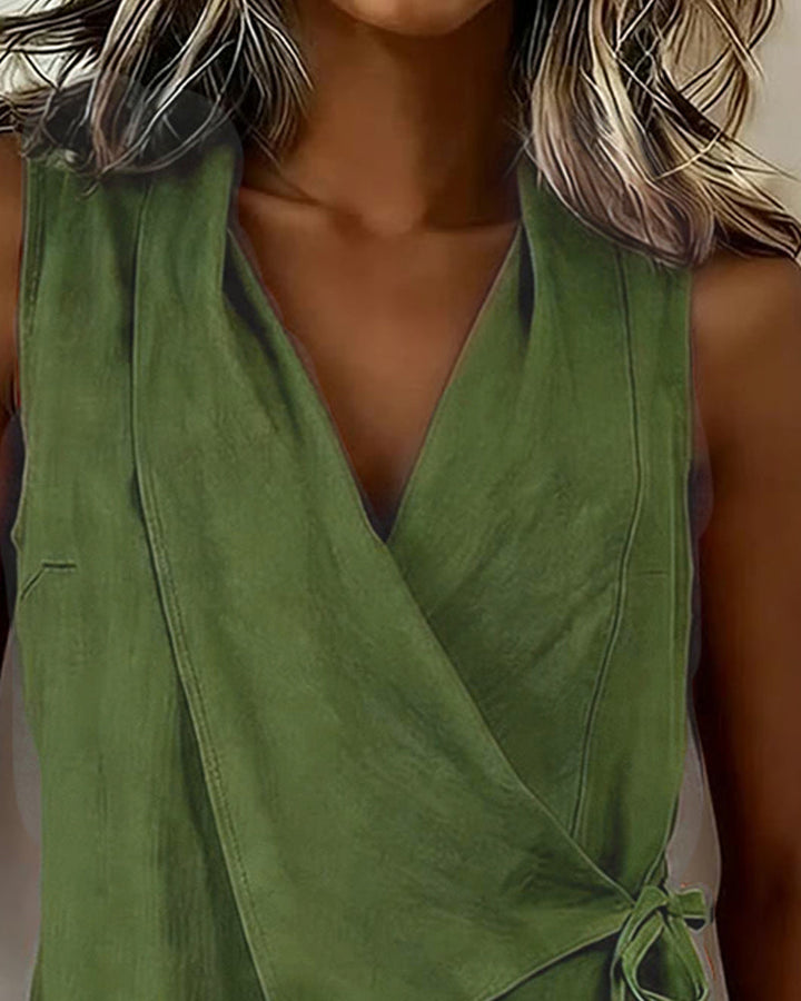Wide Strap Cross Top with Bow
