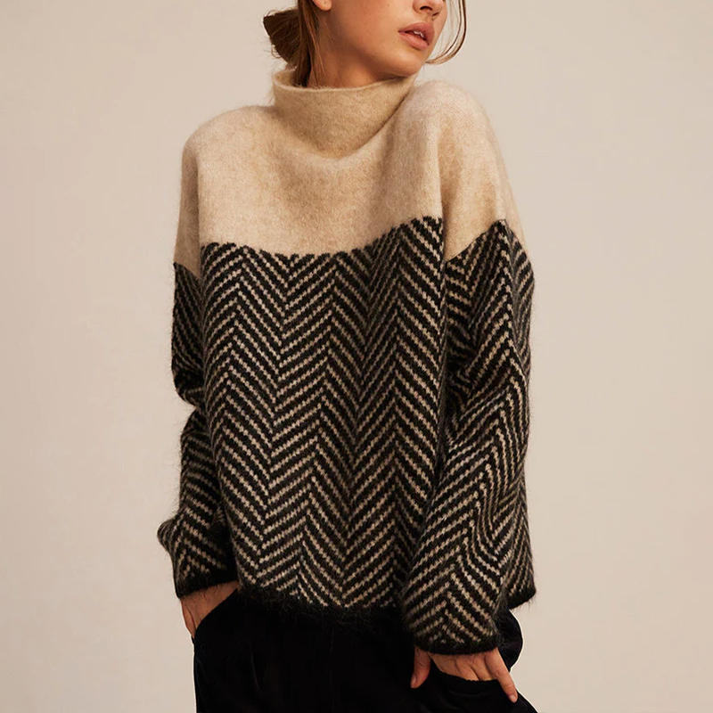 Gia™ — Pull col roulé en maille premium