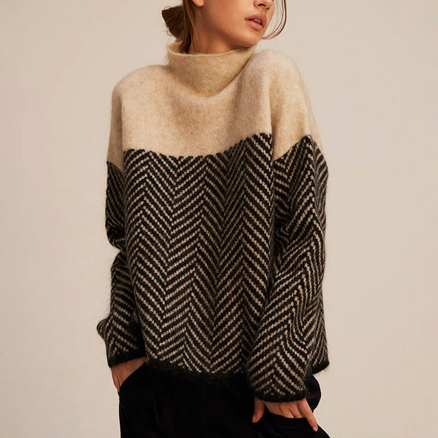 Gia™ — Pull col roulé en maille premium