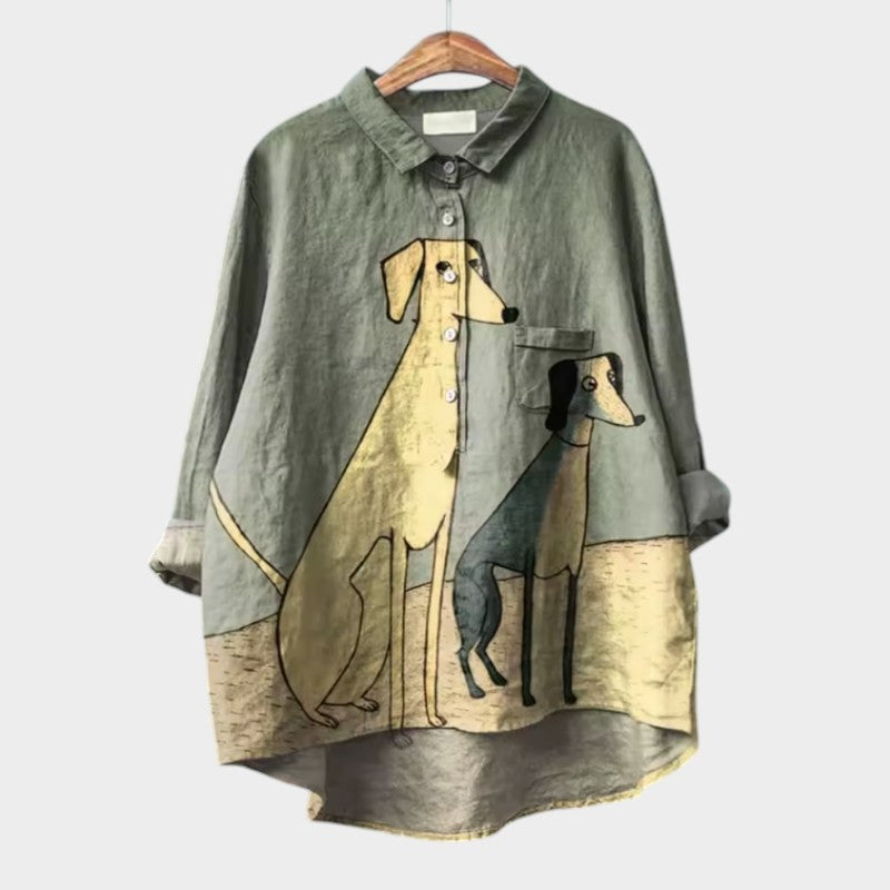 Amélie | Elegant Linen-Look Summer Blouse