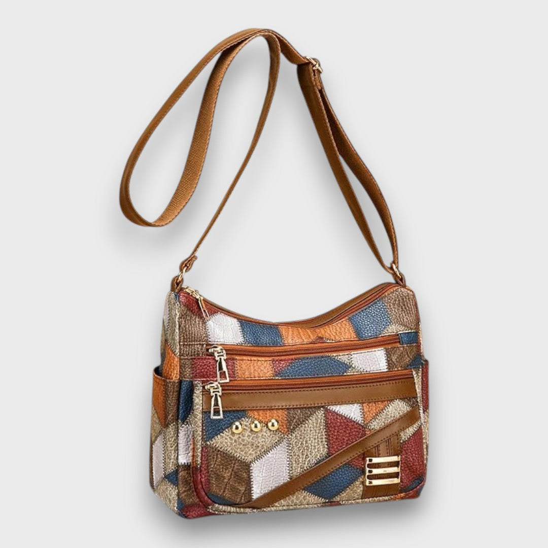 Maria – Patchwork Vegan Leather Shoulder Bag