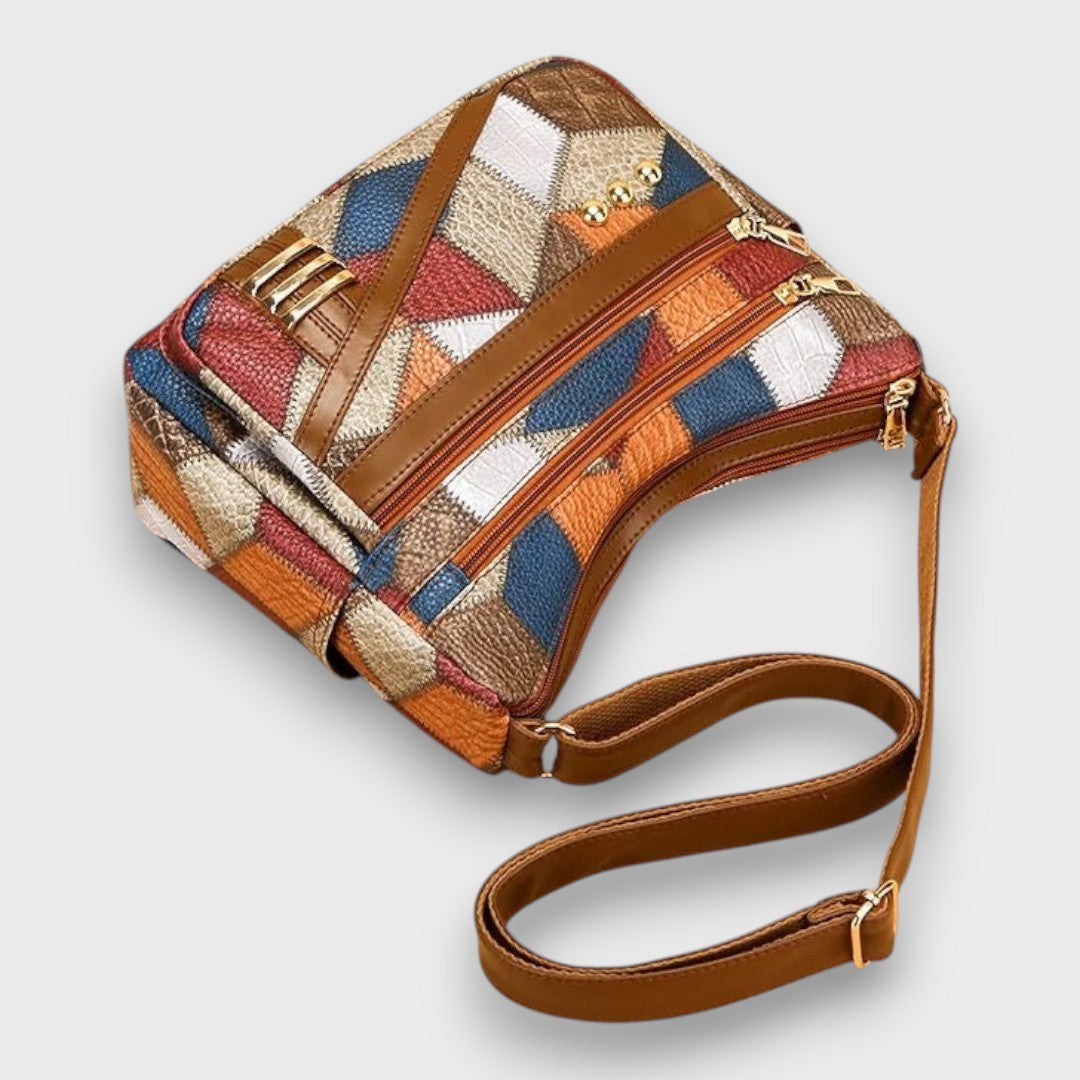 Maria – Patchwork Vegan Leather Shoulder Bag