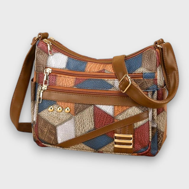 Maria – Patchwork Vegan Leather Shoulder Bag