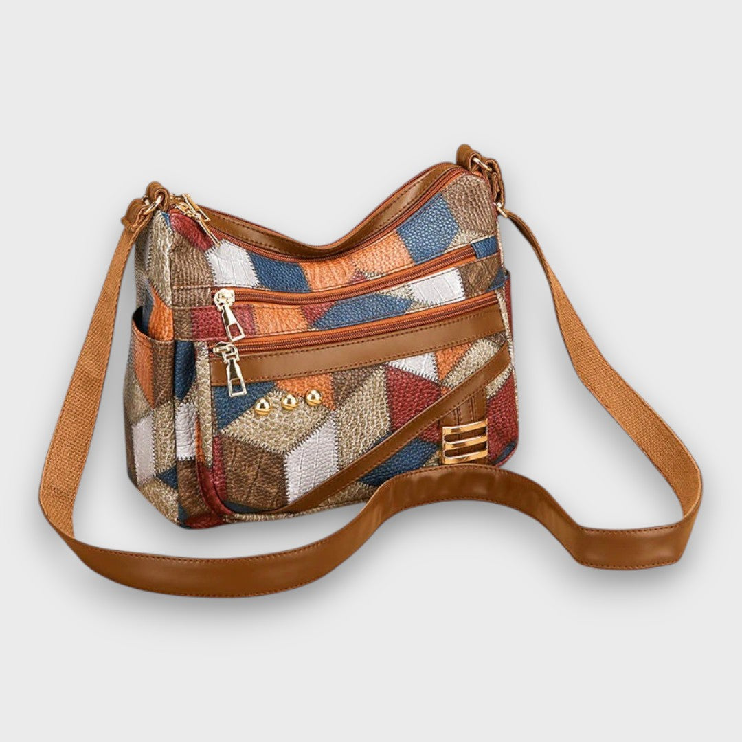 Maria – Patchwork Vegan Leather Shoulder Bag
