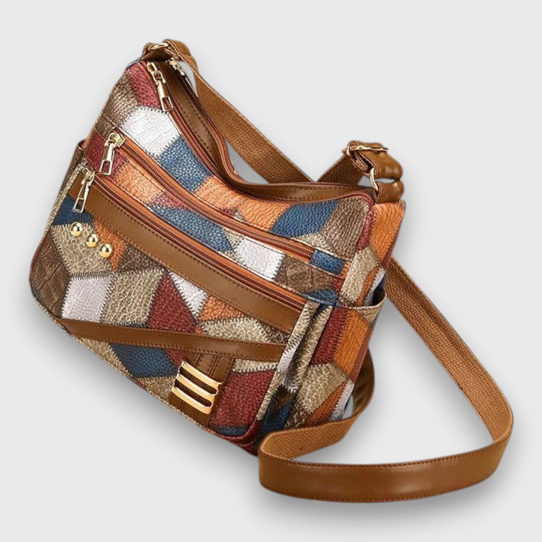 Maria – Patchwork Vegan Leather Shoulder Bag