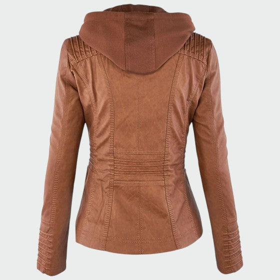 Gia - Vegan Leather Biker Jacket