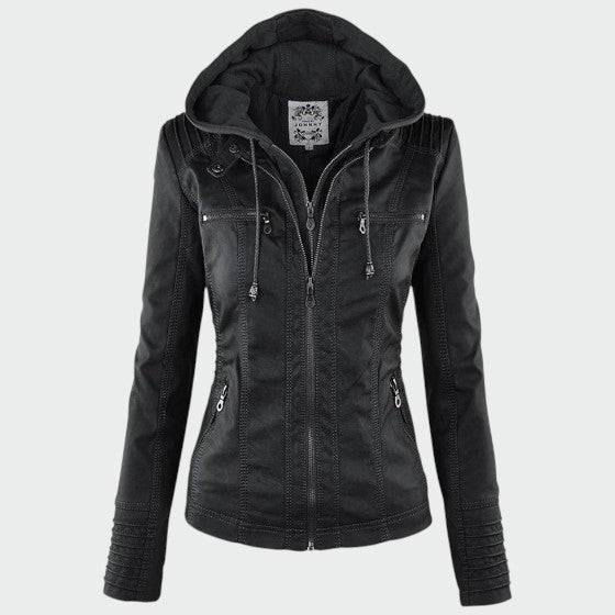 Gia - Vegan Leather Biker Jacket