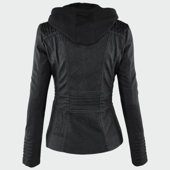Gia - Vegan Leather Biker Jacket