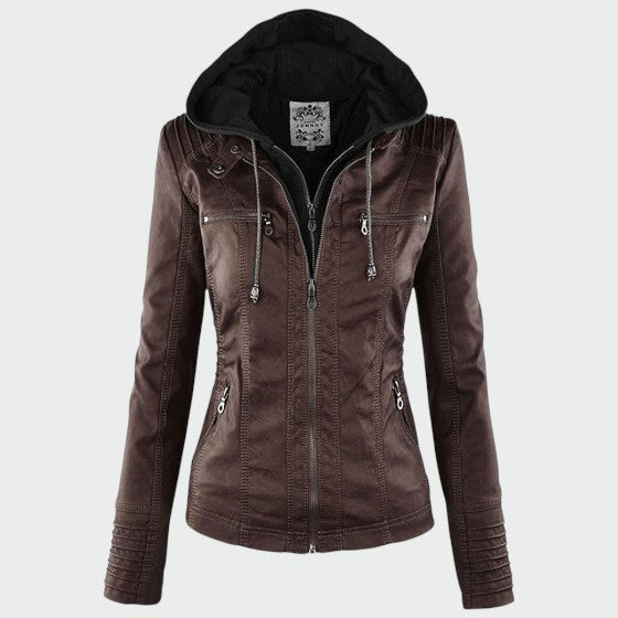 Gia - Vegan Leather Biker Jacket