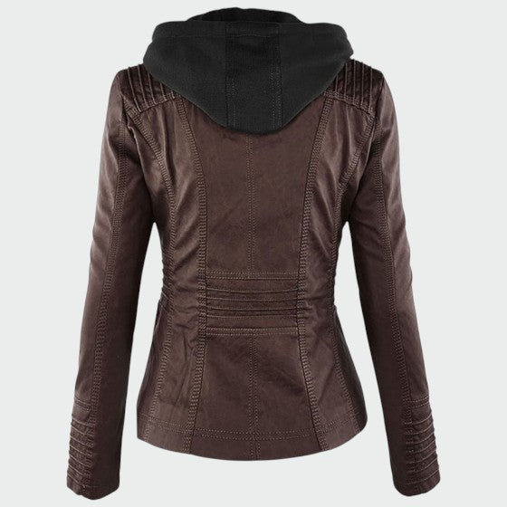 Gia - Vegan Leather Biker Jacket