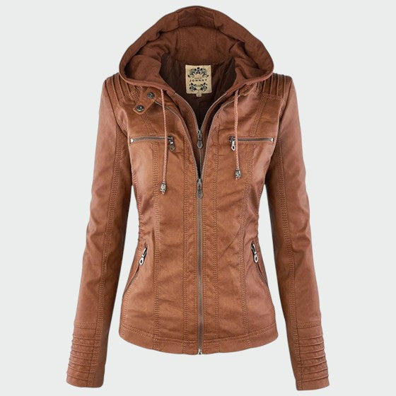 Gia - Vegan Leather Biker Jacket