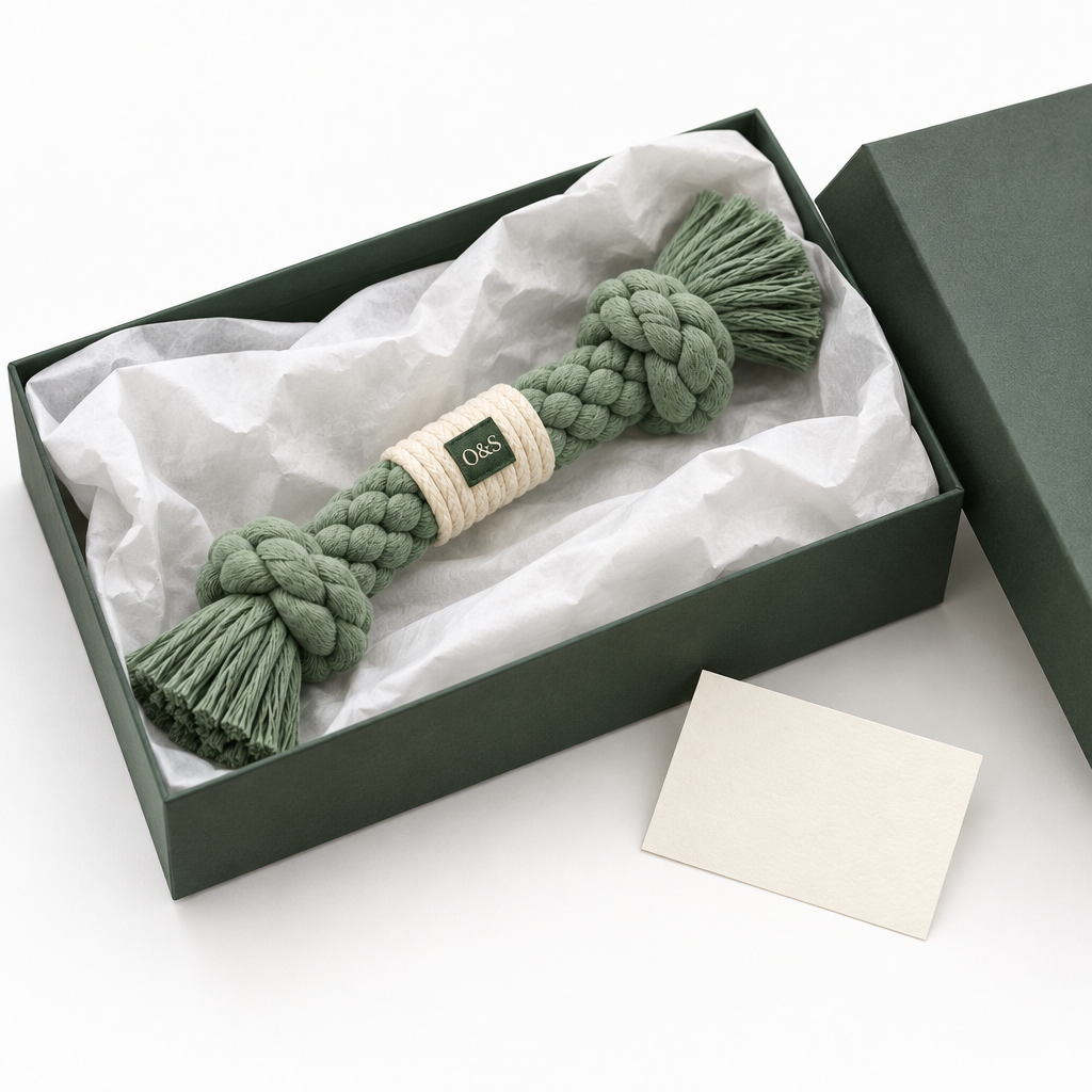 The Knot Tug in its gift-ready green box