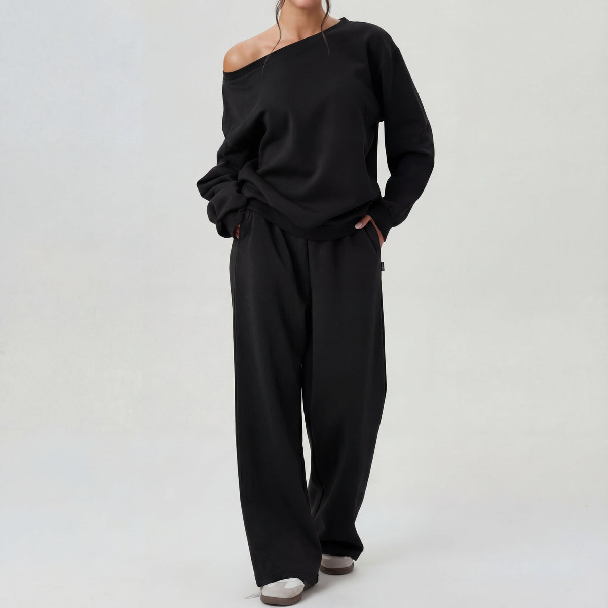 NELIA™ - Casual One-Shoulder Long Sleeve Two-Piece Set