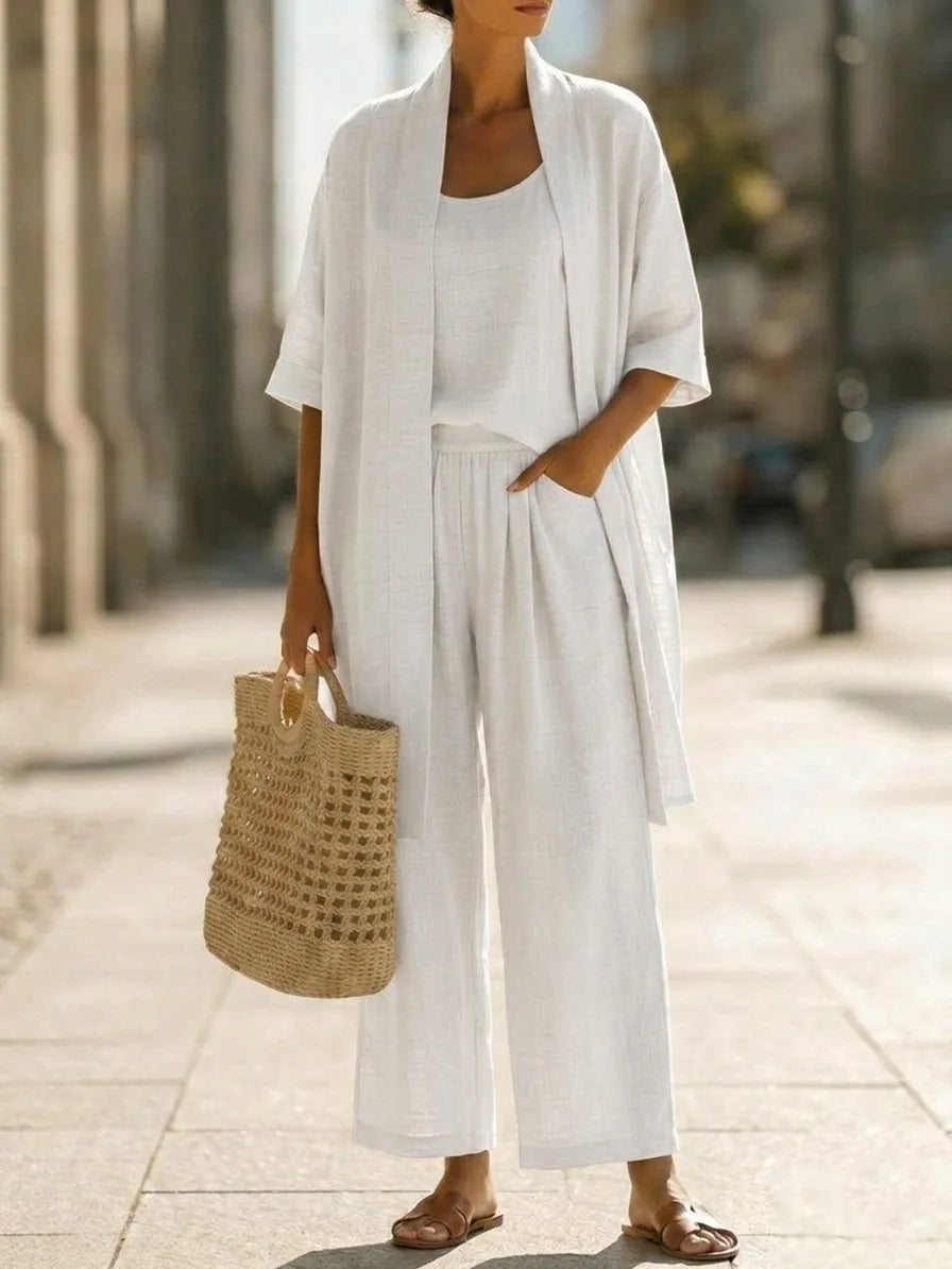Minimalist, lightweight, breathable and elegant 3-piece set