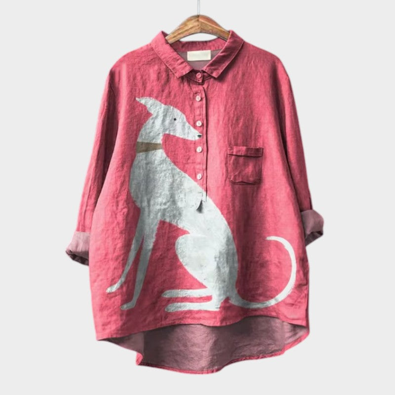 Amélie | Elegant Linen-Look Summer Blouse
