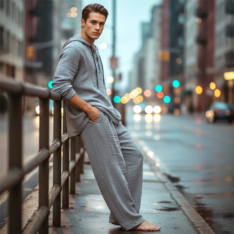 Ensemble 2 pièces : haut à capuche ample et pantalon