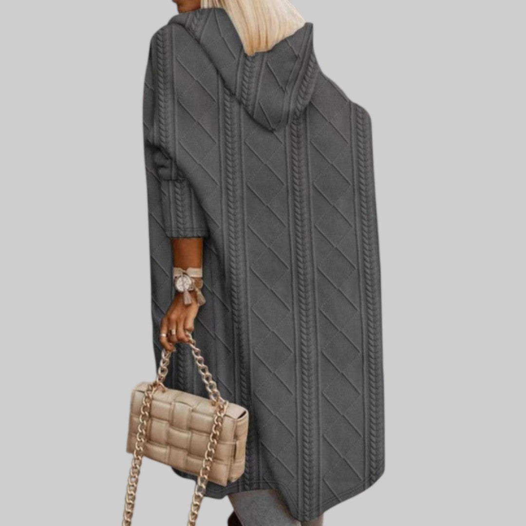 Larissa | Veste en tricot longue avec capuche